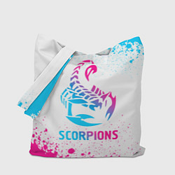 Сумка-шопер Scorpions neon gradient style, цвет: 3D-принт
