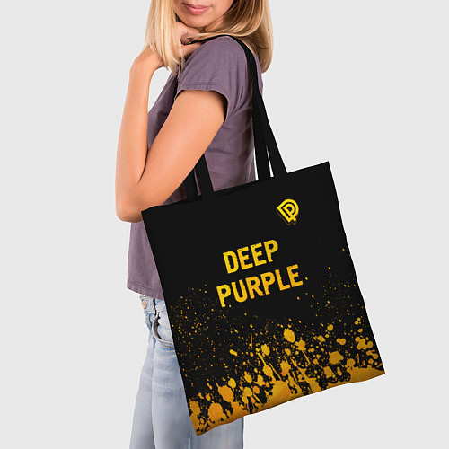 Сумка-шоппер Deep Purple - gold gradient посередине / 3D-принт – фото 3