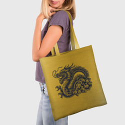 Сумка-шопер Дракон на золоте, цвет: 3D-принт — фото 2