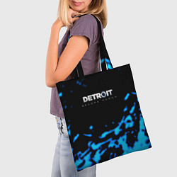 Сумка-шопер Detroit become human голубая кровь, цвет: 3D-принт — фото 2