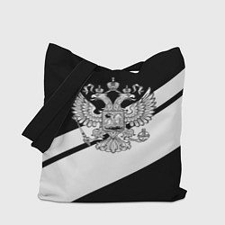 Сумка-шопер Россия спорт полосы герб, цвет: 3D-принт