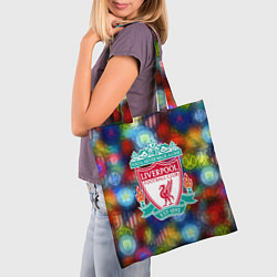 Сумка-шопер Liverpool все logo неон, цвет: 3D-принт — фото 2