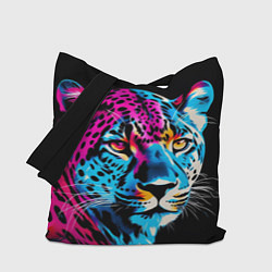Сумка-шопер Леопард в неоновых цветах, цвет: 3D-принт