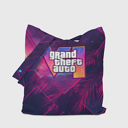 Сумка-шопер GTA 6 summer logo, цвет: 3D-принт