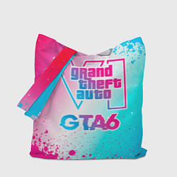 Сумка-шопер GTA6 neon gradient style, цвет: 3D-принт