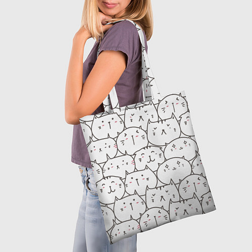 Сумка-шоппер Упитанные котики / 3D-принт – фото 3