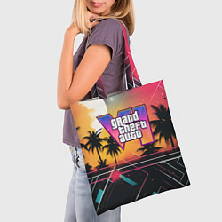 Сумка-шопер GTA 6 night logo, цвет: 3D-принт — фото 2