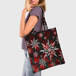 Сумка-шопер Рождественские снежинки, цвет: 3D-принт — фото 2