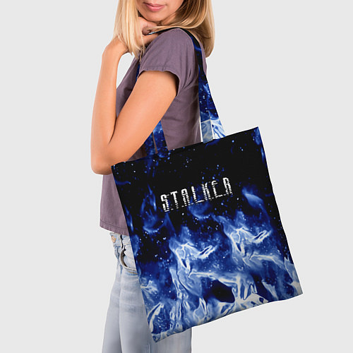 Сумка-шоппер Stalker огненный синий стиль / 3D-принт – фото 3