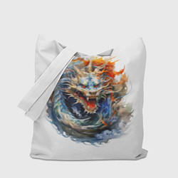 Сумка-шопер Портрет китайского дракона символа Нового года, цвет: 3D-принт