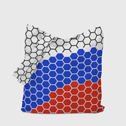 Сумка-шопер Флаг России из гексагонов, цвет: 3D-принт