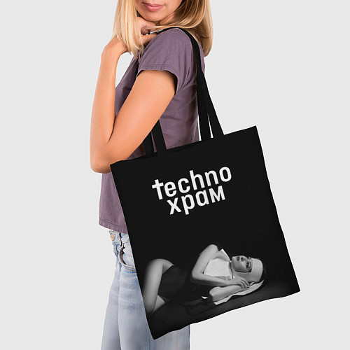 Сумка-шоппер Techno храм монашка лежит / 3D-принт – фото 3