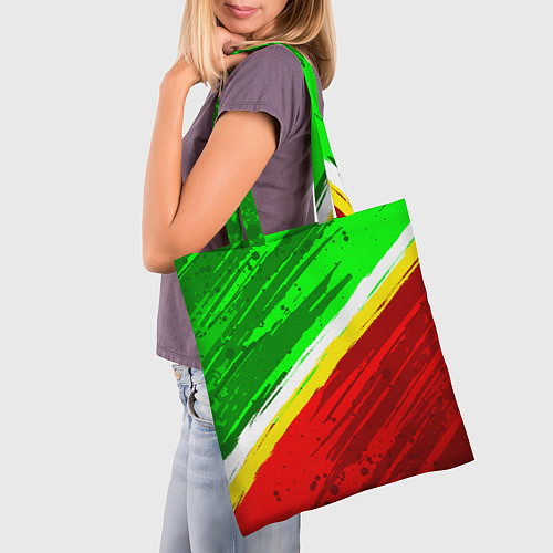 Сумка-шоппер Расцветка Зеленоградского флага / 3D-принт – фото 3