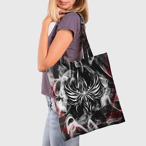 Сумка-шоппер Трайбл узор и дым / 3D-принт – фото 3