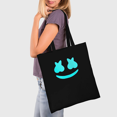Сумка-шоппер Маршмеллоу голубое лого / 3D-принт – фото 3