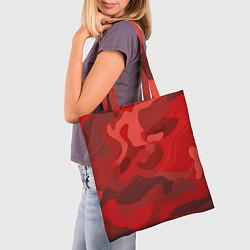 Сумка-шопер Красный камуфляж крупный, цвет: 3D-принт — фото 2