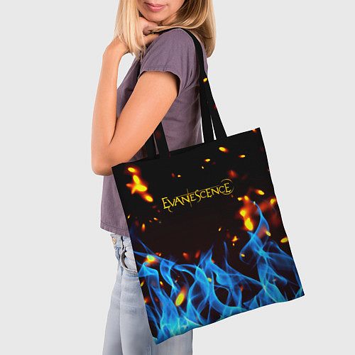 Сумка-шоппер Evanescence огонь рок группа / 3D-принт – фото 3