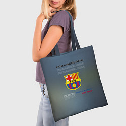 Сумка-шопер Футбольный клуб барселона, логотип, цвет: 3D-принт — фото 2
