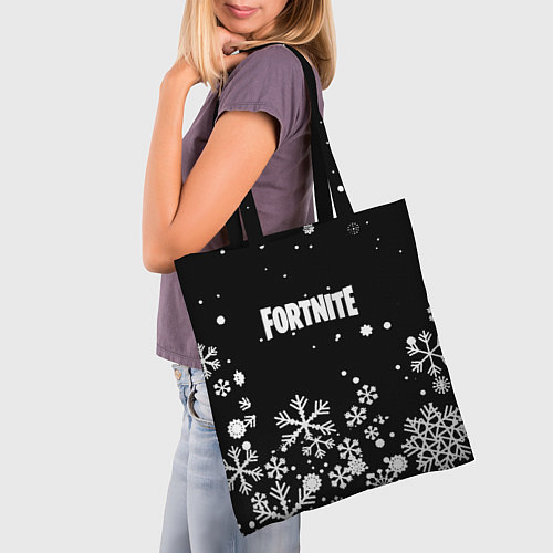 Сумка-шоппер Fortnite новый год паттерн / 3D-принт – фото 3