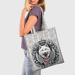 Сумка-шопер Волк белый герб России, цвет: 3D-принт — фото 2