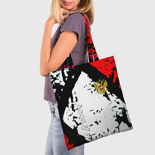 Сумка-шоппер Россия краски текстура / 3D-принт – фото 3