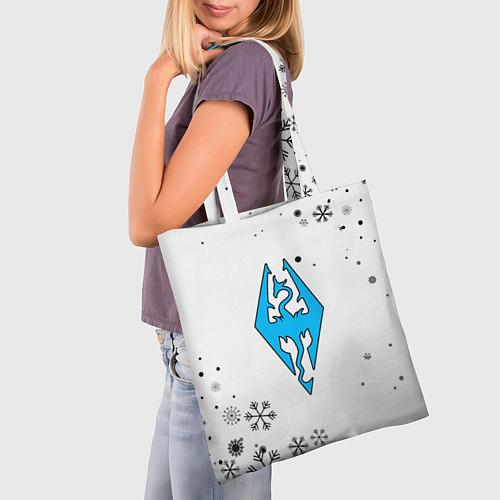 Сумка-шоппер Skyrim logo winter / 3D-принт – фото 3