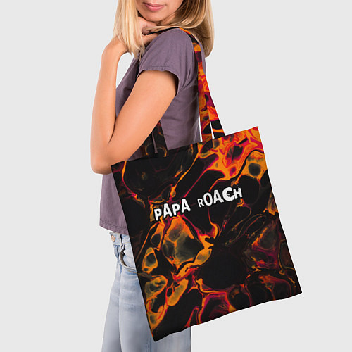 Сумка-шоппер Papa Roach red lava / 3D-принт – фото 3