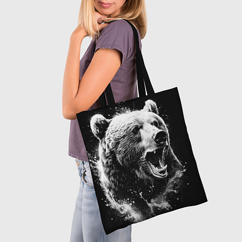 Сумка-шоппер Медведь на охоте / 3D-принт – фото 3