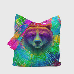 Сумка-шопер Цветной медведь, цвет: 3D-принт