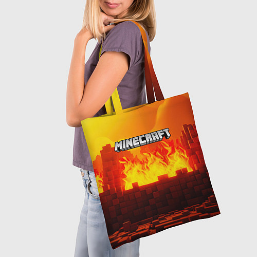 Сумка-шоппер Minecraft огненная стена / 3D-принт – фото 3