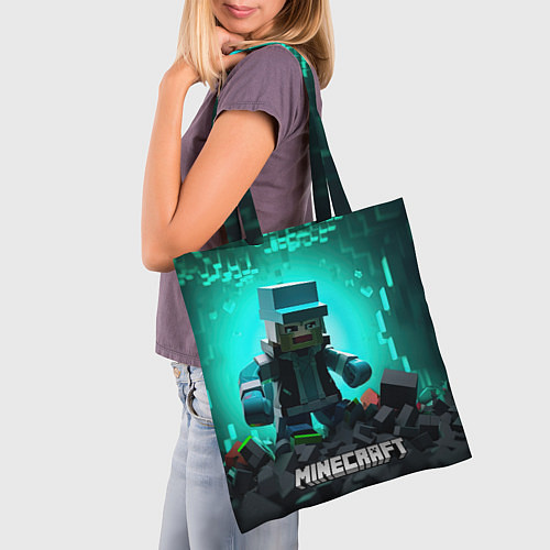 Сумка-шоппер Minecraft квадратный персонаж / 3D-принт – фото 3