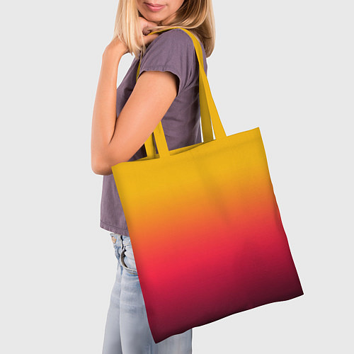 Сумка-шоппер Жёлто-бордовый градиент / 3D-принт – фото 3