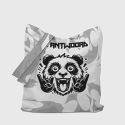 Сумка-шопер Die Antwoord рок панда на светлом фоне, цвет: 3D-принт