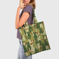 Сумка-шопер Котята - камуфляж, цвет: 3D-принт — фото 2