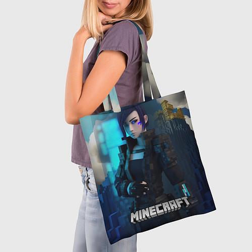 Сумка-шоппер Minecraft cyberpunk woman / 3D-принт – фото 3
