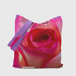 Сумка-шопер Розовая роза - woman, цвет: 3D-принт