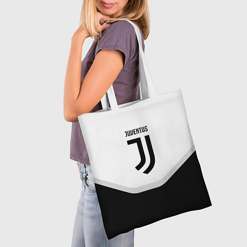 Сумка-шоппер Juventus black geometry sport / 3D-принт – фото 3