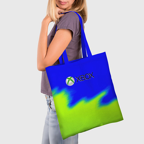 Сумка-шоппер Xbox кислотный стиль текстура / 3D-принт – фото 3
