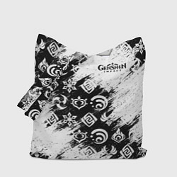 Сумка-шопер Genshin Impact - брызги краски, цвет: 3D-принт