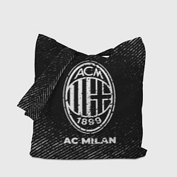 Сумка-шопер AC Milan с потертостями на темном фоне, цвет: 3D-принт