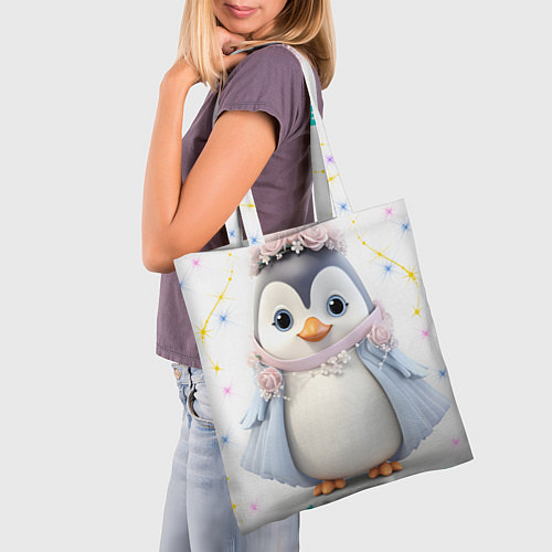 Сумка-шоппер Пингвин девочка - моей красавице / 3D-принт – фото 3