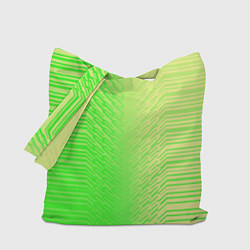 Сумка-шопер Зелёные градиентные линии, цвет: 3D-принт