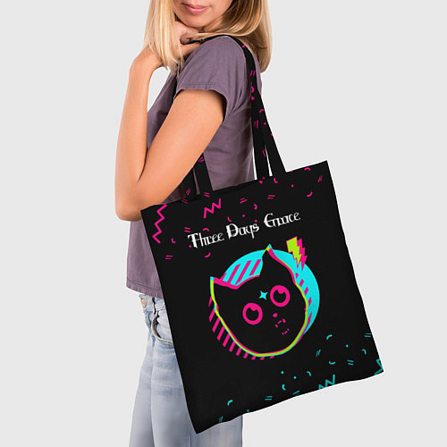 Сумка-шоппер Three Days Grace - rock star cat / 3D-принт – фото 3
