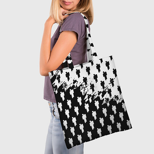Сумка-шоппер Billie Eilish pattern black / 3D-принт – фото 3