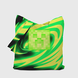 Сумка-шопер Minecraft кислотный стиль, цвет: 3D-принт