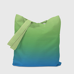 Сумка-шопер Градиент зелёно-голубой, цвет: 3D-принт