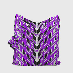 Сумка-шопер Фиолетовая техно броня, цвет: 3D-принт
