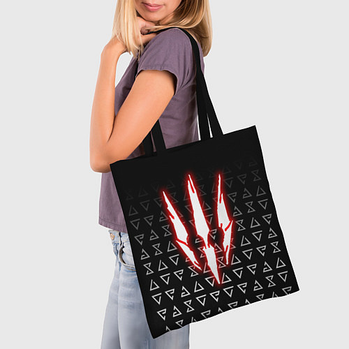 Сумка-шоппер The witcher - red logo / 3D-принт – фото 3