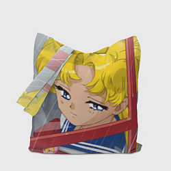 Сумка-шопер Sailor Moon Усаги Цукино грустит, цвет: 3D-принт