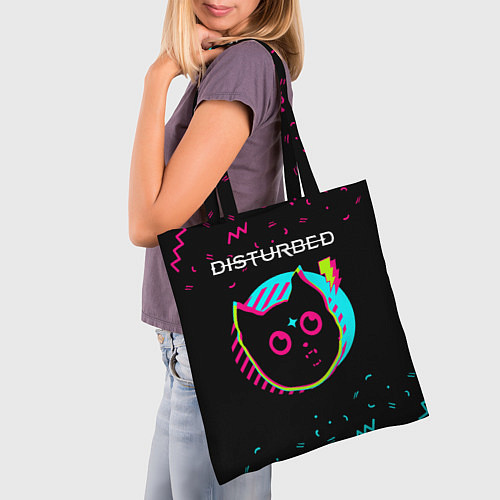 Сумка-шоппер Disturbed - rock star cat / 3D-принт – фото 3